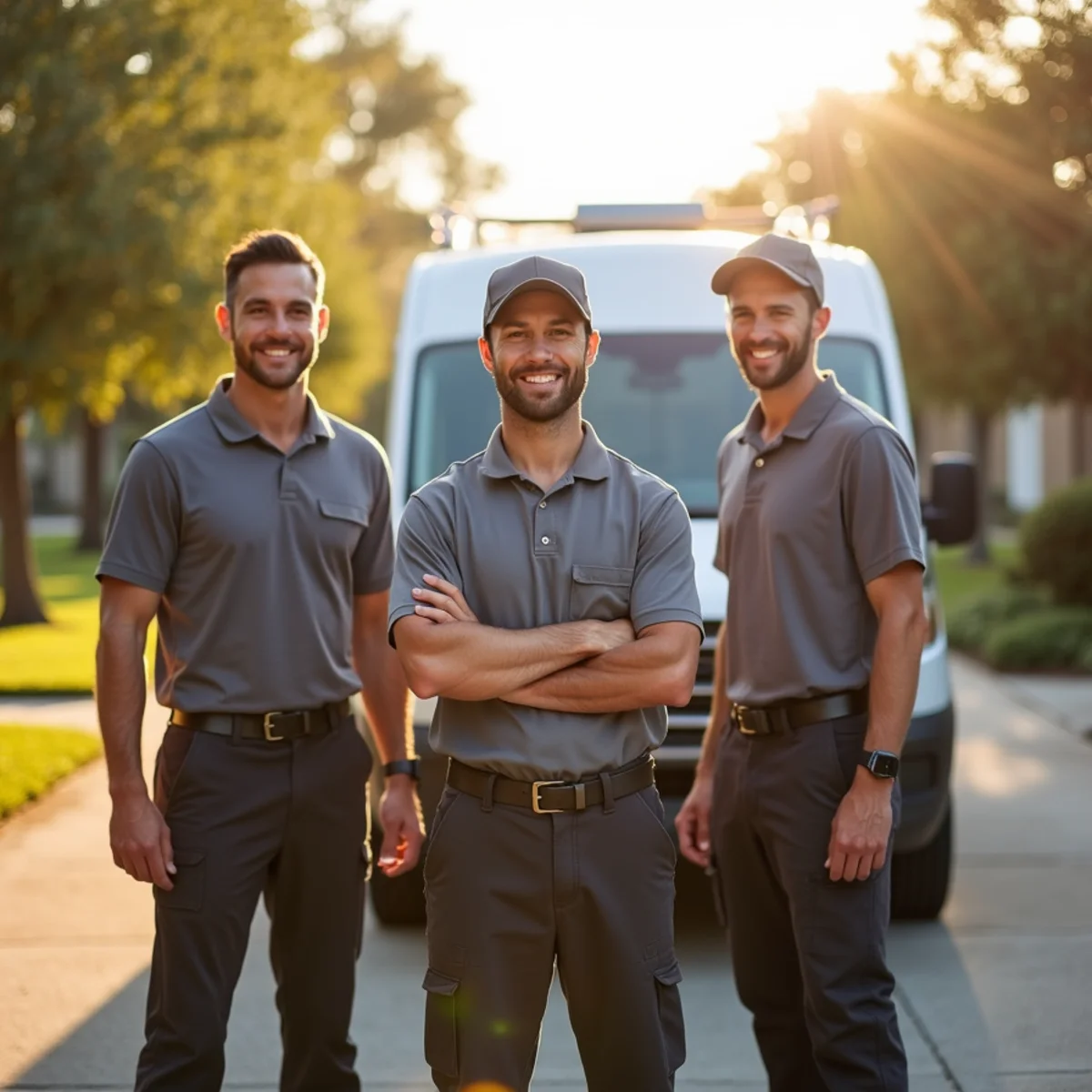 Locally owned HVAC Covington LA team and service van in Covington, Louisiana